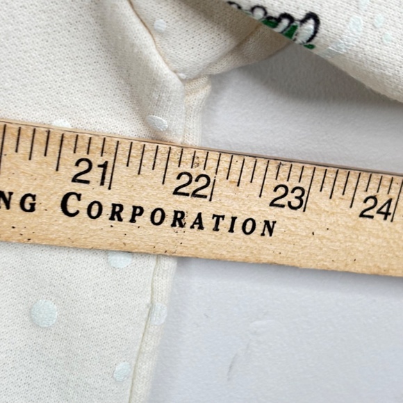 VTG 90s AOP Christmas Crewneck Sweatshirt L Granny Puff Paint Small Town Holiday - Picture 7 of 9